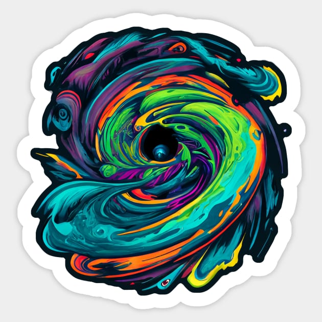 Space, the Swirling Rainbow Sticker by Artsy Sharo